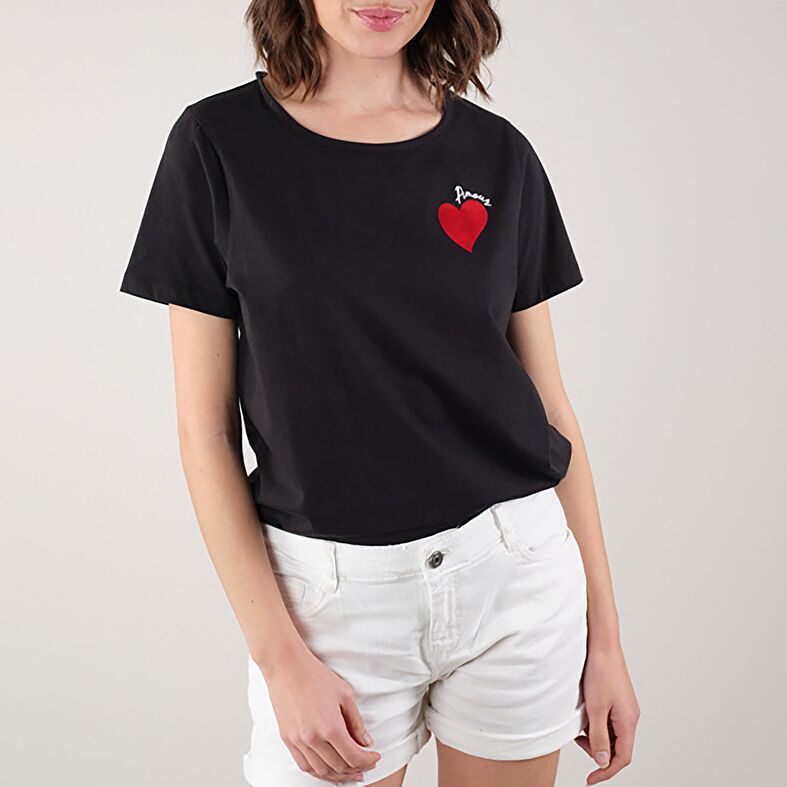 T-shirts et tops Femme Noir : T-shirts et tops Femme Noir